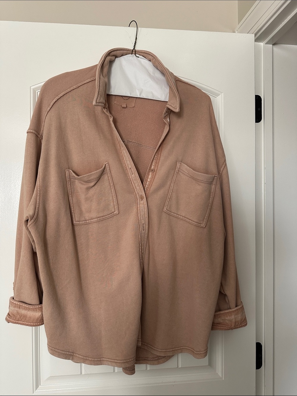 aerie Oversized Utility Jacket in Dusty Pink